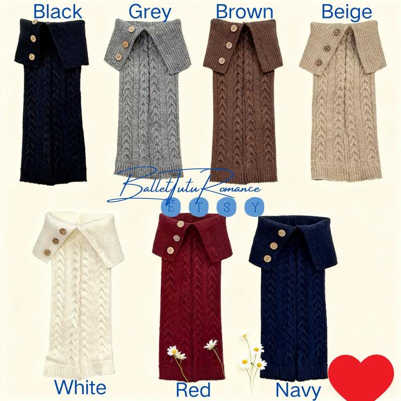 Knit Y2K Leg Warmers, Wool Pile Leg Covers for Retro Style, Fall Winter