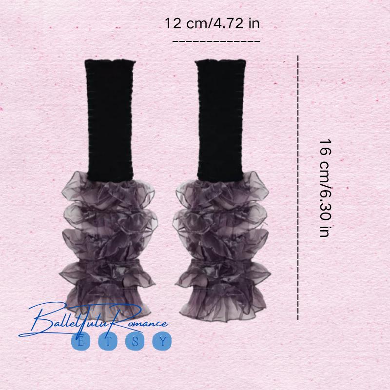 Ruffled Leg Warmers Y2K Ballet Style, Sheer Tiered Ruffle Leg Socks, Back to 2000