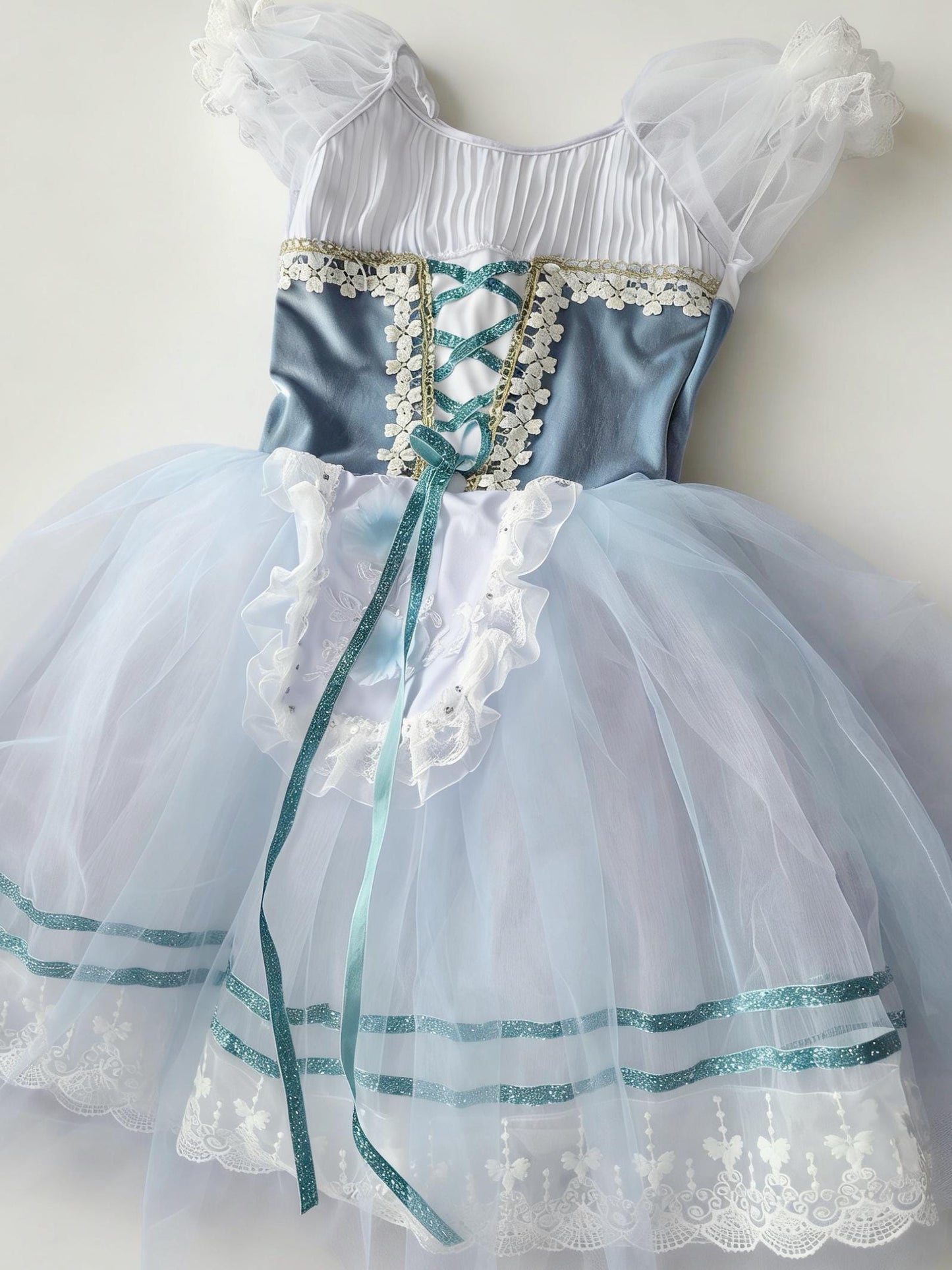 Luxury Blue Lace Ballerina Long Tutu Dress, Custom Adult Child Ballet Costume  Recitals Performance