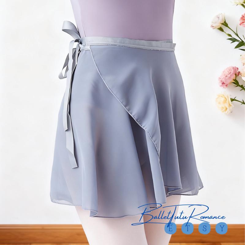 Girls Ballet Practice Wrap Skirt: One-Piece Dance Training Gauze Half Skirt for Rehearsals,Dance Class