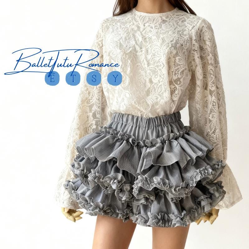 Y2K Ballet Punk Tiered Ruffled Puff Skirt, Pumpkin Cosplay Petticoat for Gothic Vintage Outfits