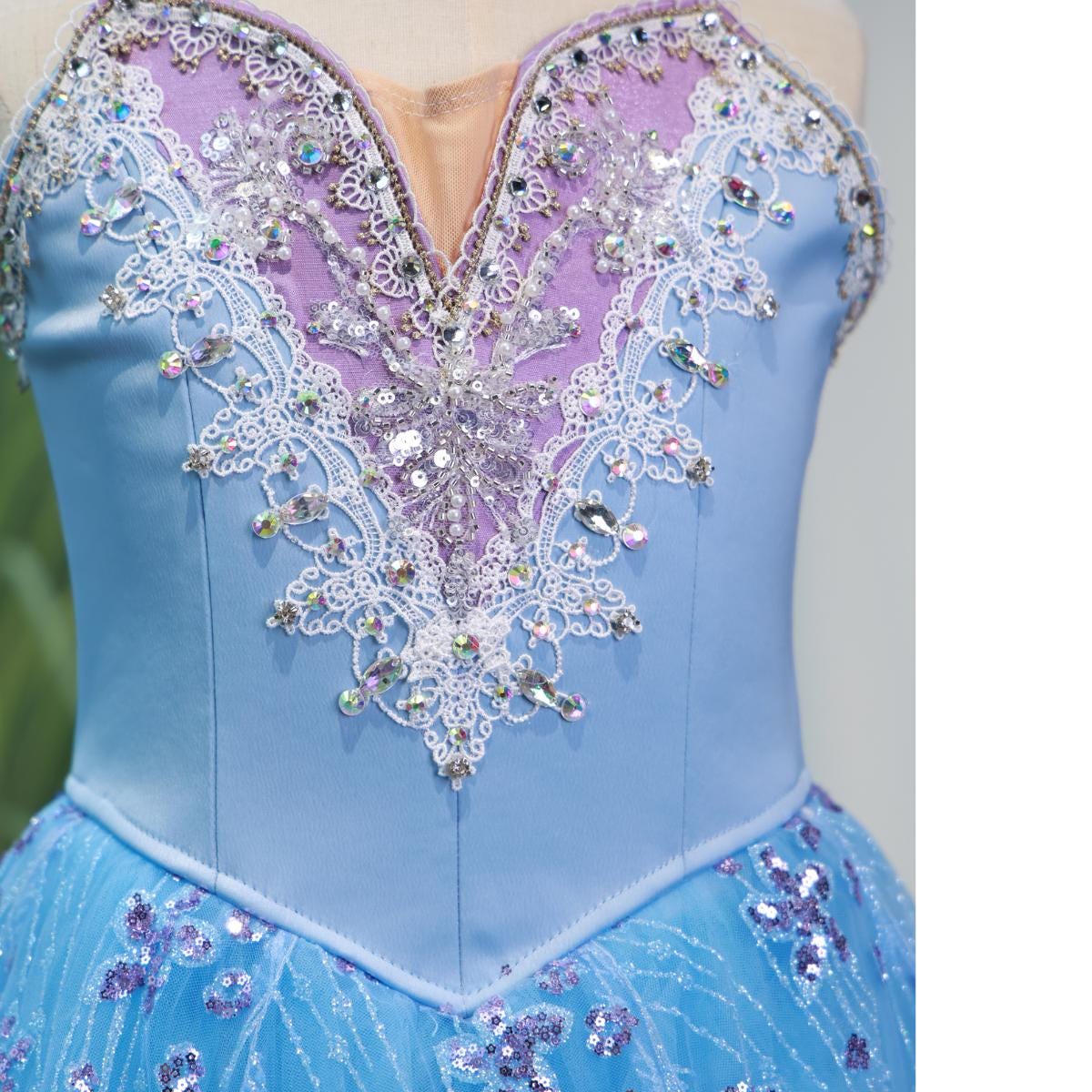 Hand-stitched Blue Ballet Tutu Dress: Sparkle Princess Gown,Adult & Child,Aurora/Nutcracker