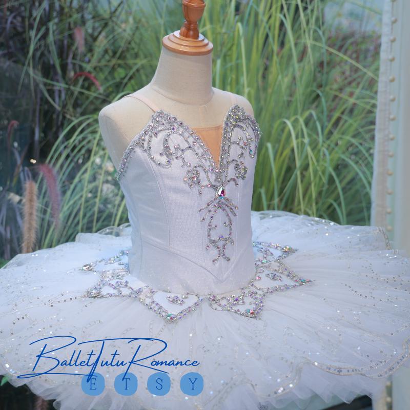 Luxury Custom Fairy Nutcracker White Ballet Tutu, Adult & Child Handmade High-End Ballerina Costume