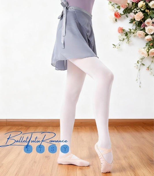 Girls Ballet Practice Wrap Skirt: One-Piece Dance Training Gauze Half Skirt for Rehearsals,Dance Class
