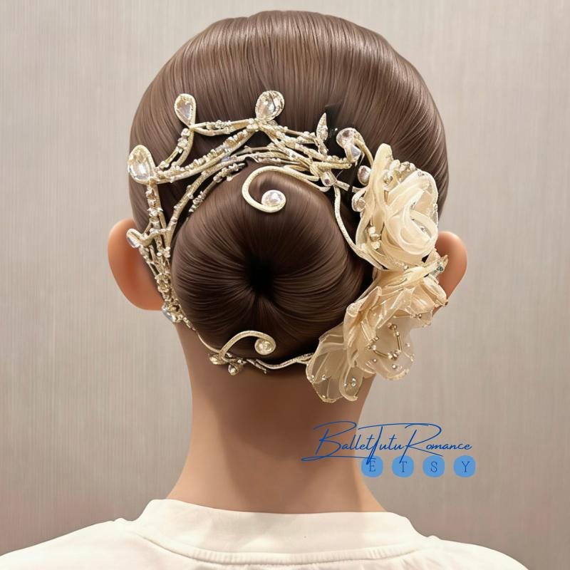 Customized Champagne Ballet Crown, Adult & Child Performance Headwear, Esmeralda Don Quixote Tiara