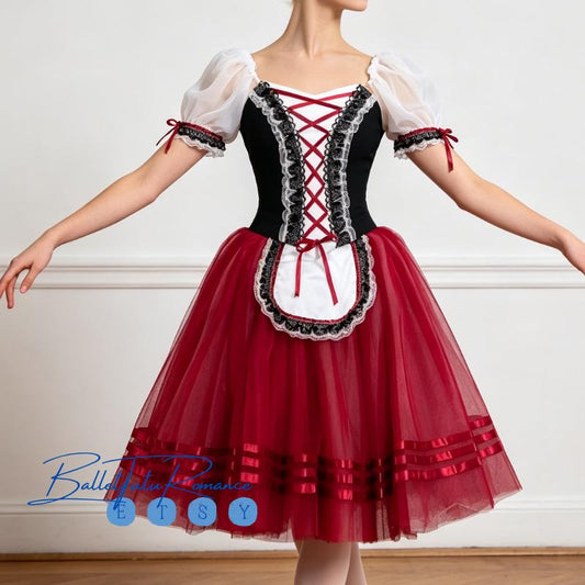 Peasant Romantic Ballet Tutu | Coppelia Swanilda / La Fille Mal Gardée Costume Recitals Competitions