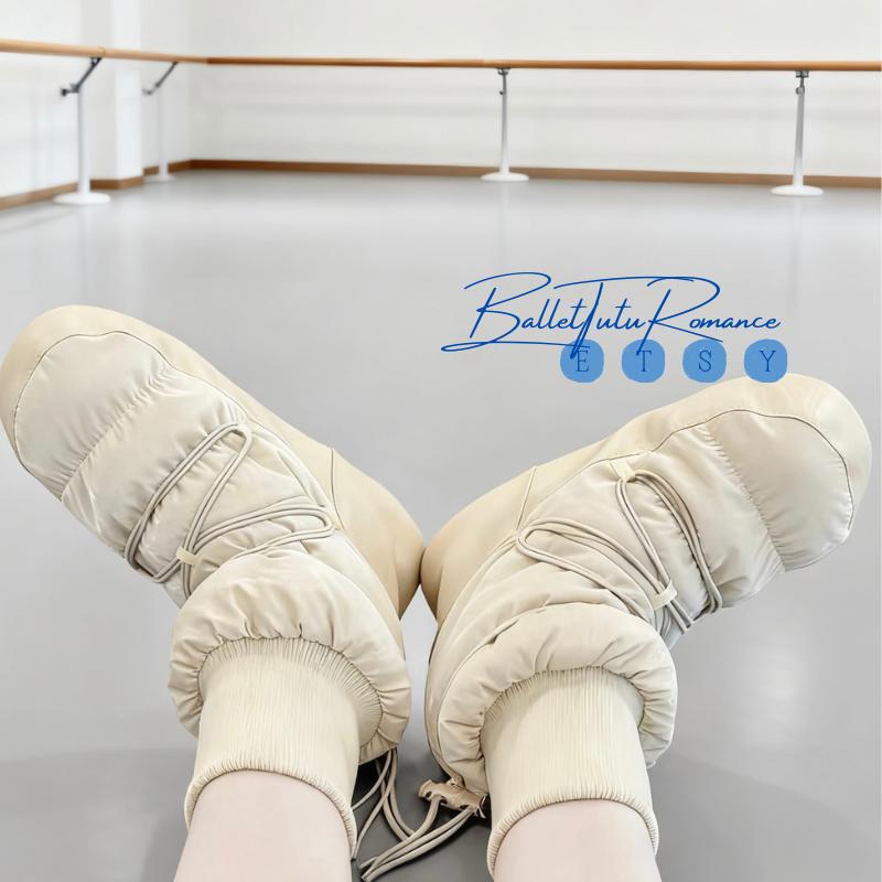 Ballet Shoe Boots Winter, Warm&Water Proof, Fleece-Lined Shoe, Cold-Resistant Dance Practice Performance Shoes