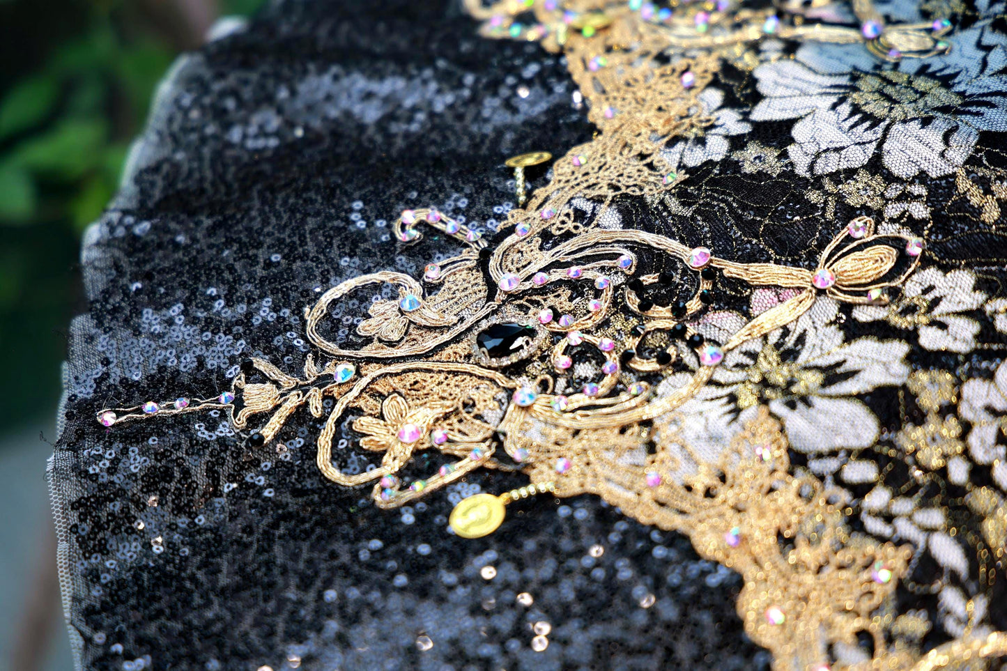 Black Swan Professional Ballet Tutu, Hand-Stitched Embroidered Sequins Lace, Elegant Custom Fit, Intricate craftsmanship