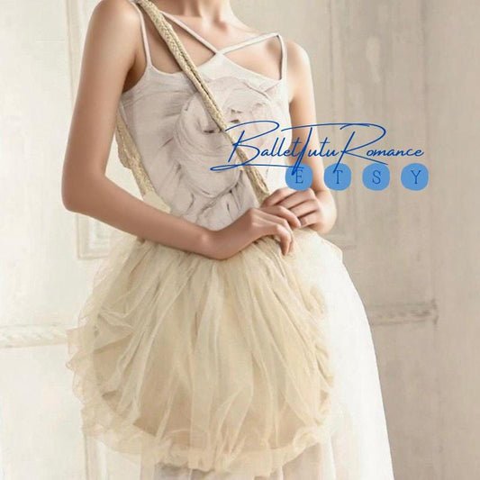 Tulle Ballet Bag for Dancers, Oversized Dance Shoulder Gym Bag with Braided Straps