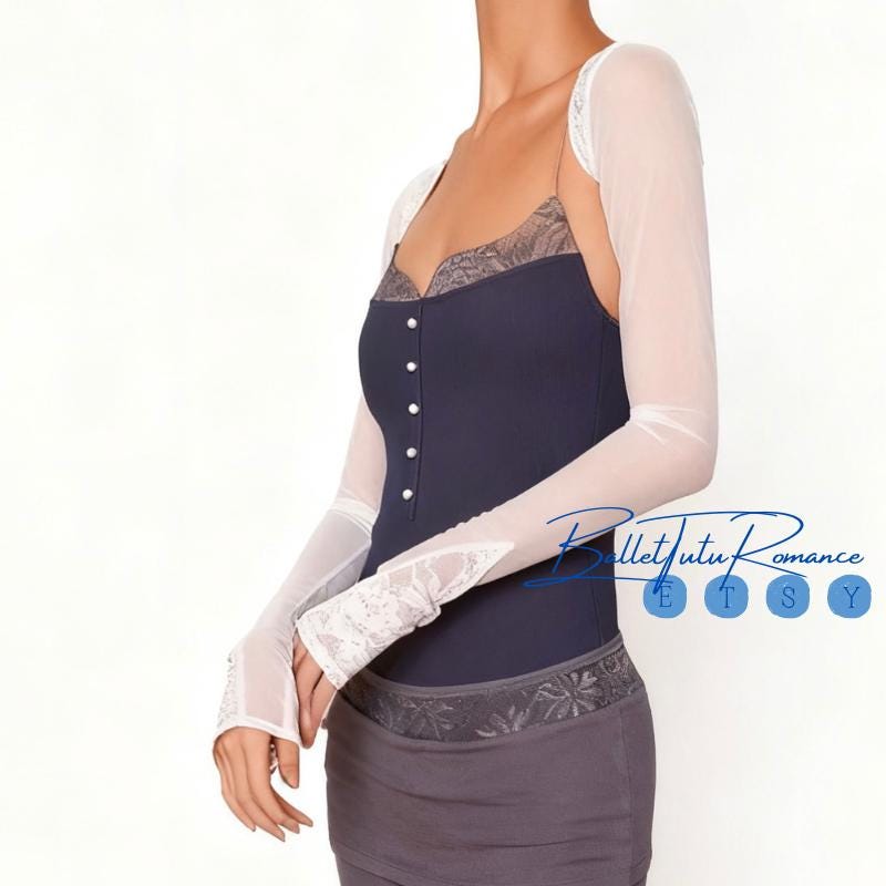 Women’s Sheer Mesh Lace Trim Ballet Shawl Shoulder Cover-Up | Dance Practice Shoulder Wrap