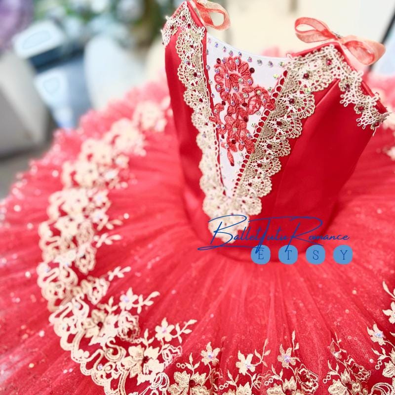 Custom Red Lace Ballet Tutu: Adult/Child Swan Lake/Cinderella Costume, Luxury Tutu