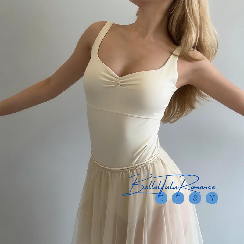 White Ballet Leotard, Ballet Bodysuit, Swan Luxury Stage Costume, Professional Dancewear