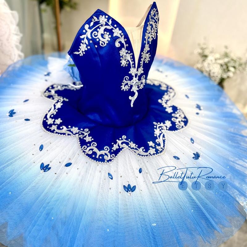 Custom Royal Blue Classical Ballet Platter Tutu | Customizable Color Professional Performance Tutu