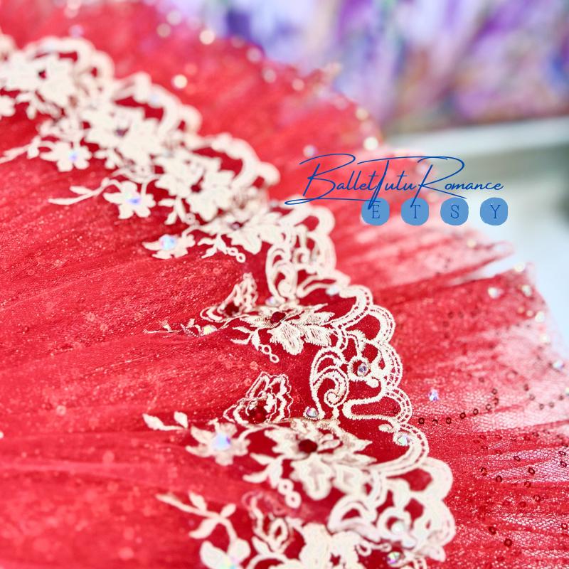 Custom Red Lace Ballet Tutu: Adult/Child Swan Lake/Cinderella Costume, Luxury Tutu