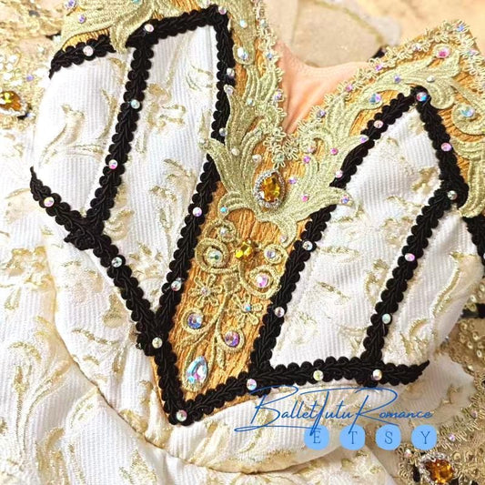 Embellished Royal Ballet Tutu: Custom Performance Costume for Adult & Kid, Raymonda/Coppélia