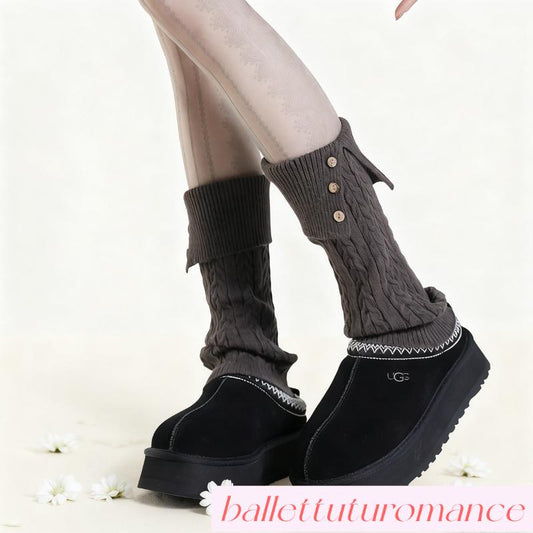 Handmade Knit Leg Warmers, Ballet Elements Design, Ballet & Mary Jane Shoes Compatible,Warm Sleeves