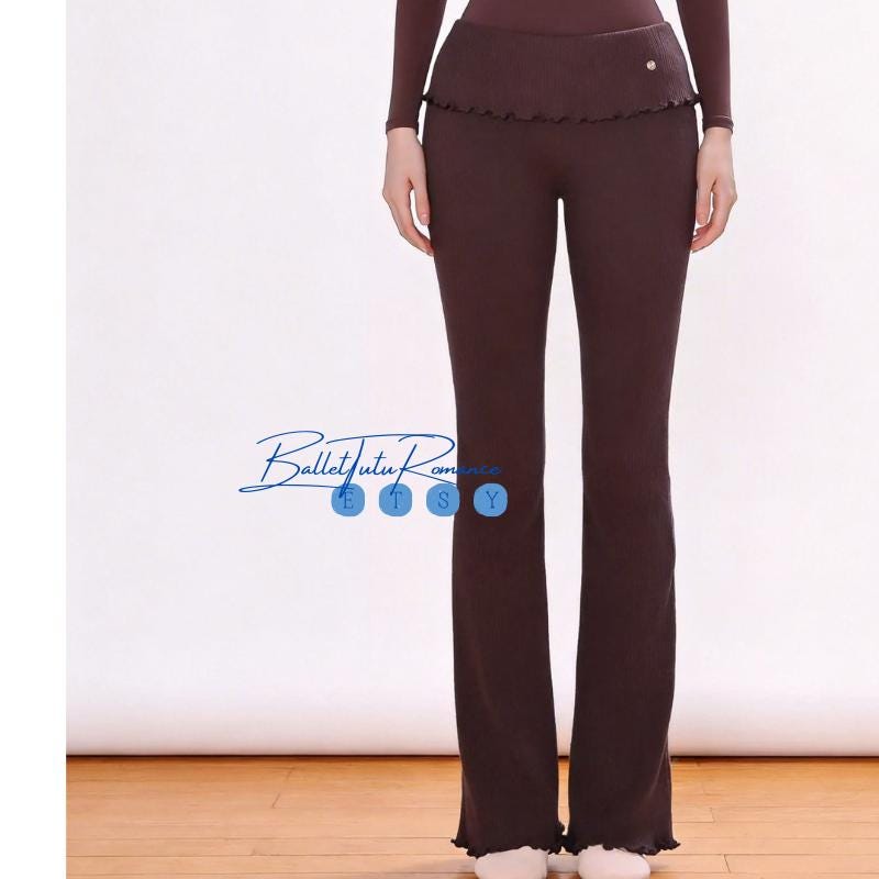 Knit Flared Pants: Luxury Ballet Dancewear, Custom High-End Leggings, Adult Performance Wear