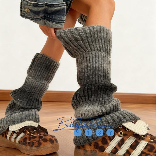 Fashion Sport Gradient Knit Leg Warmers, Cozy Warm Fall Winter Leg cover Casual
