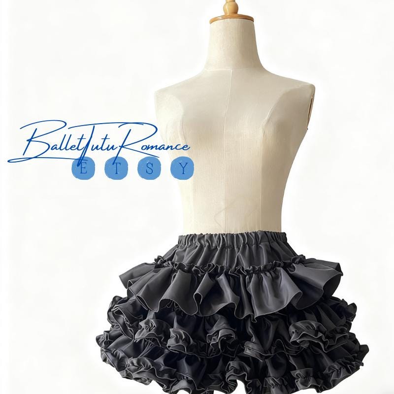Y2K Ballet Punk Tiered Ruffled Puff Skirt, Pumpkin Cosplay Petticoat for Gothic Vintage Outfits