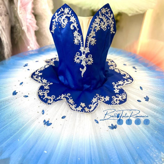 Custom Royal Blue Classical Ballet Platter Tutu | Customizable Color Professional Performance Tutu