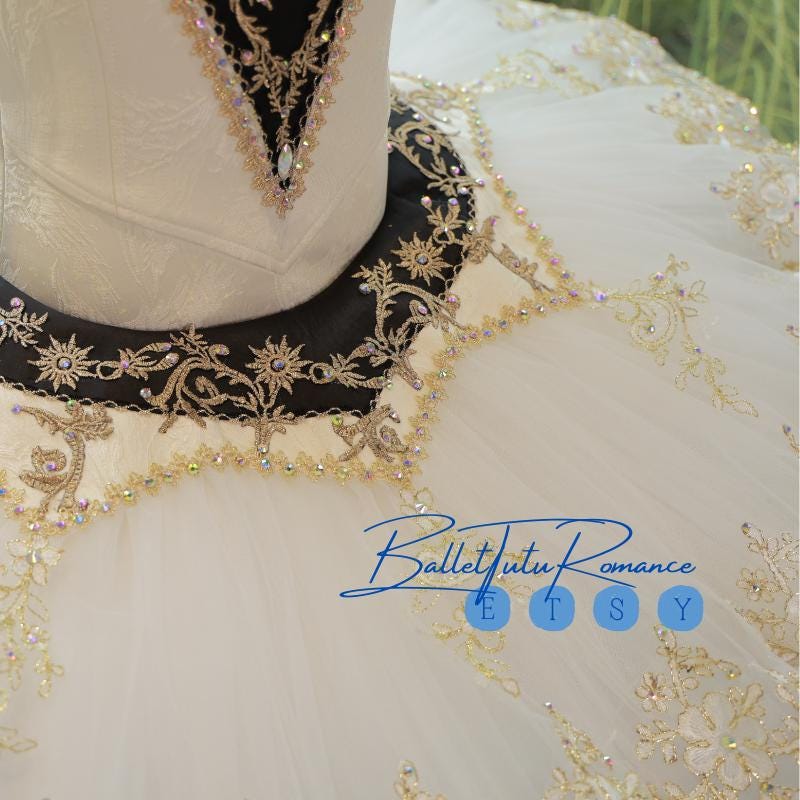 Luxury Black & Gold Ballet Tutu, Custom Adult/Child Nutcracker Performance Costume