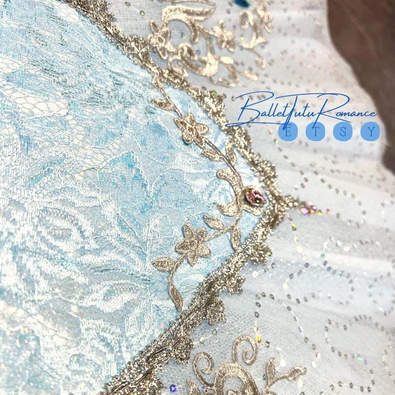 Custom Handmade Light Blue Tutu: Adult/Child Sleeping Beauty/Nutcracker Costume, Luxury Embellished Ballet