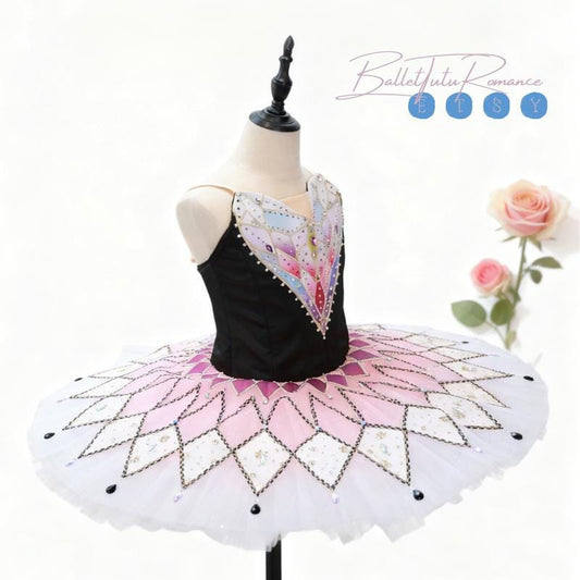 Handcrafted Custom Aurora Nutcracker Ballet Tutu, Pink Black Adult Child Performance Costume