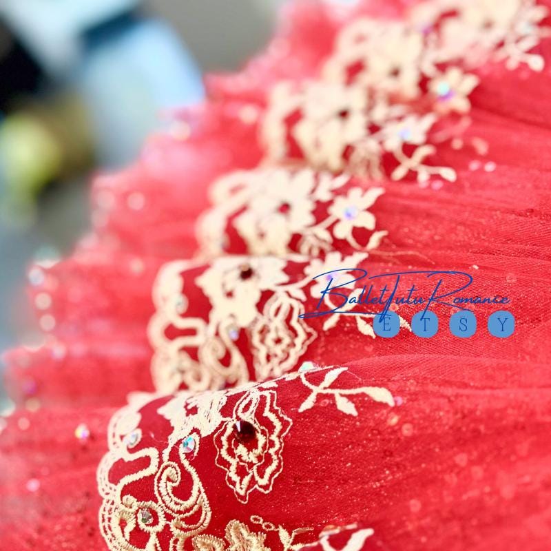 Custom Red Lace Ballet Tutu: Adult/Child Swan Lake/Cinderella Costume, Luxury Tutu