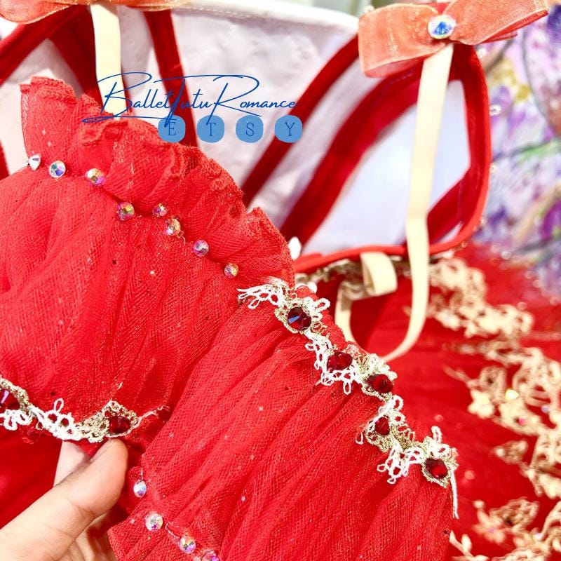 Custom Red Lace Ballet Tutu: Adult/Child Swan Lake/Cinderella Costume, Luxury Tutu