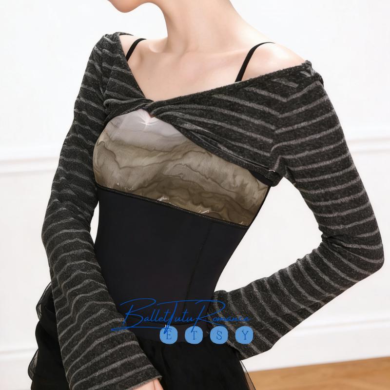 Dark Green Ballet Leotard,Mesh Skirt | Adult Ballet & Yoga Practice Wear