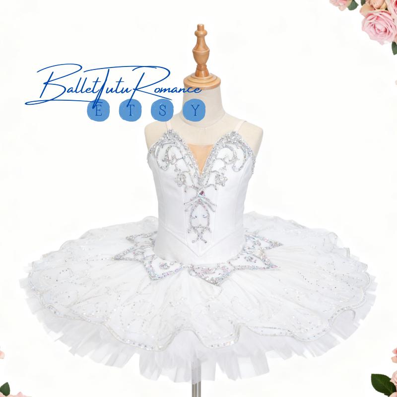 Luxury Custom Fairy Nutcracker White Ballet Tutu, Adult & Child Handmade High-End Ballerina Costume
