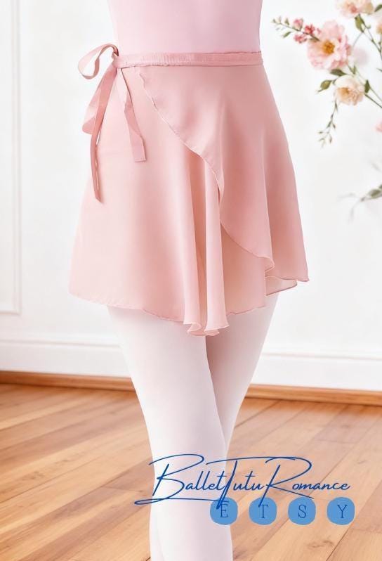 Girls Ballet Practice Wrap Skirt: One-Piece Dance Training Gauze Half Skirt for Rehearsals,Dance Class