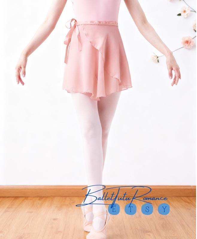 Girls Ballet Practice Wrap Skirt: One-Piece Dance Training Gauze Half Skirt for Rehearsals,Dance Class