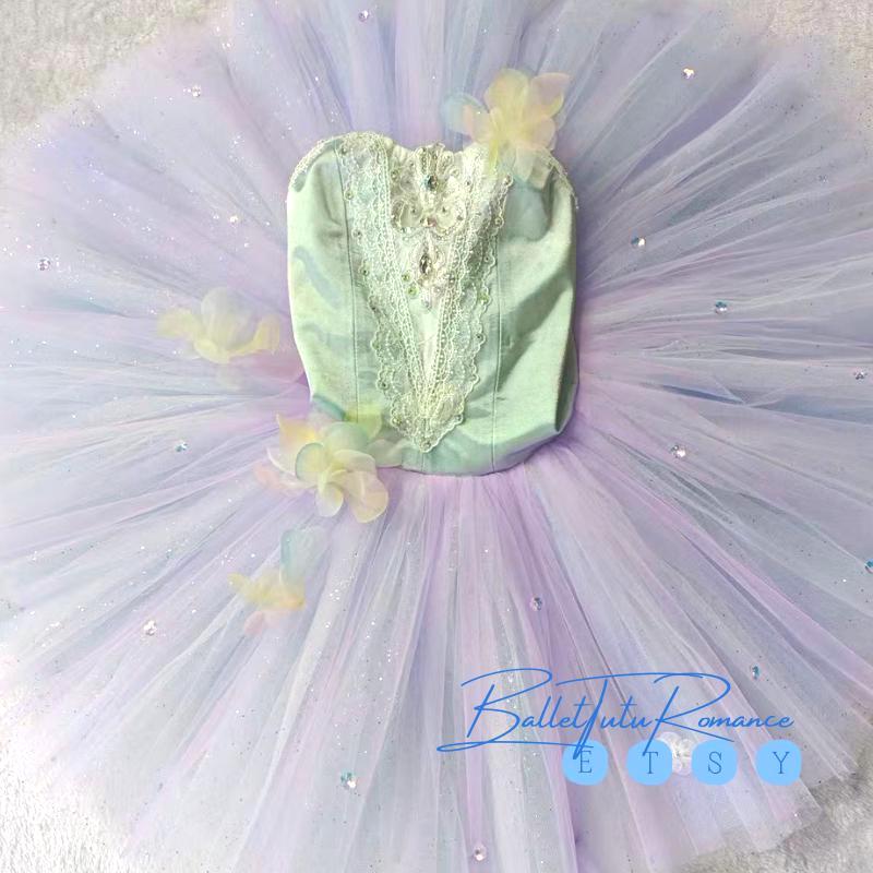 Opulent Gold Silver Leaf Ballet Tutu, Luxury Professional Tutu, Adult Child Performance, Nutcracker Aurora