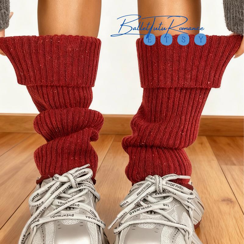 Short Leg Warmers, Multi-Color Knit Cuffs for Snow Boots, Daily Casual Fall Outfits