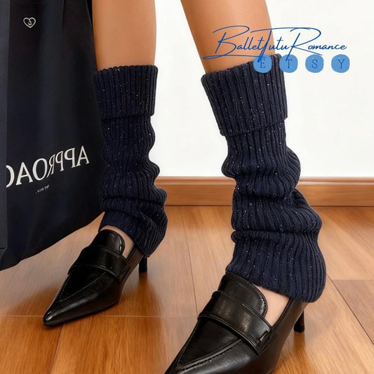 Short Leg Warmers, Multi-Color Knit Cuffs for Snow Boots, Daily Casual Fall Outfits