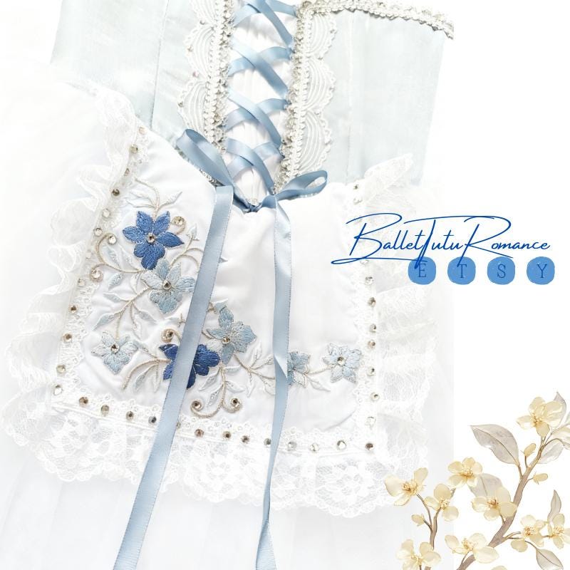Luxury Blue Lace Ballerina Long Tutu Dress, Custom Adult Child Ballet Costume  Recitals Performance