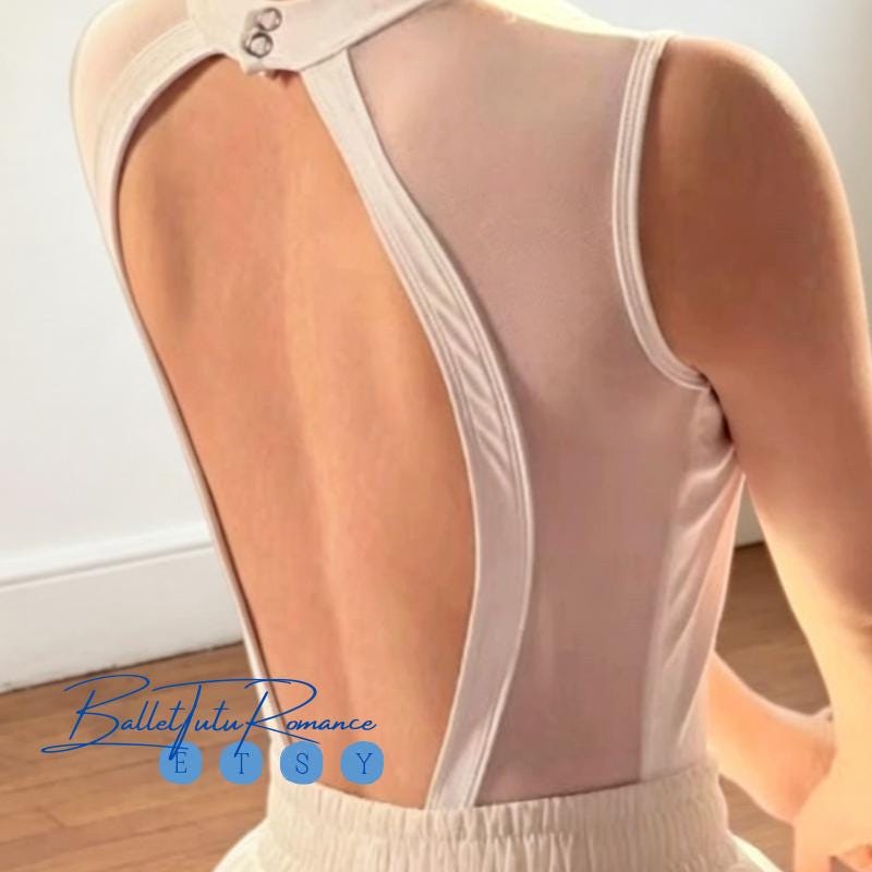 Custom Size High-Neck Mesh Back Ballet Leotard, Sleeveless for Adult Dancers Performance, Bulk Order