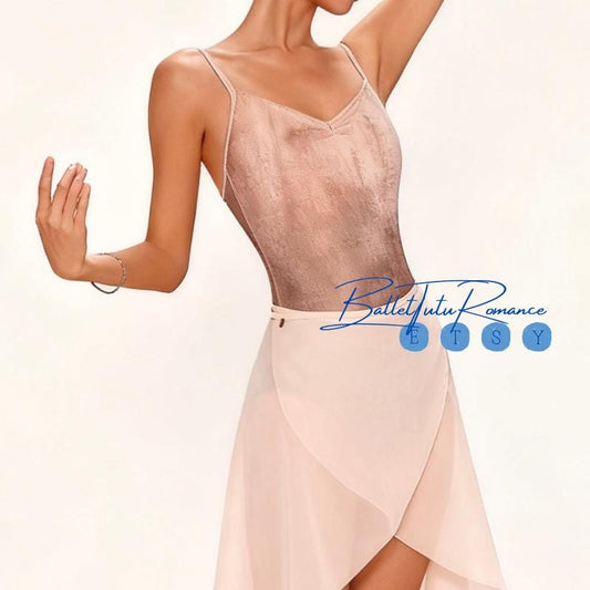 Adult Dusty Rose Leotard: Spaghetti Strap Ballet Dance Bodysuit for Studio Practice