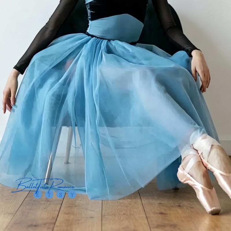Customizable Ballet Tulle Midi Skirt, Adult & Kids Romantic Flowy Dance Practice Skirt