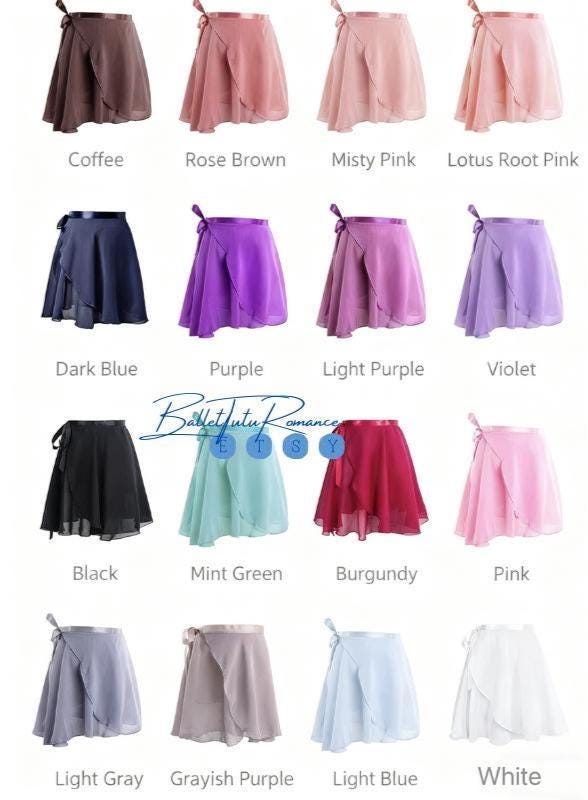 Girls Ballet Practice Wrap Skirt: One-Piece Dance Training Gauze Half Skirt for Rehearsals,Dance Class