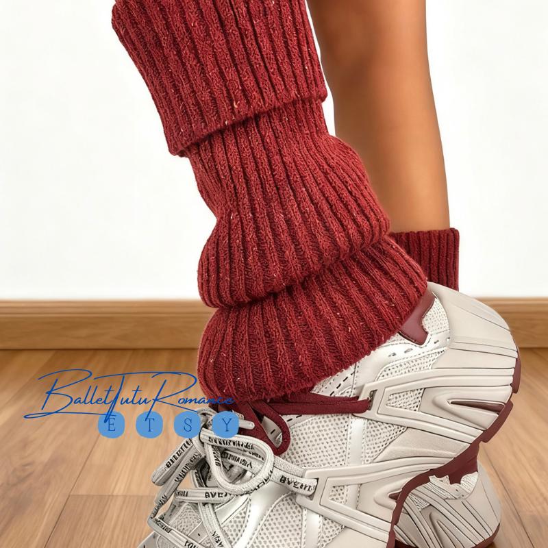 Short Leg Warmers, Multi-Color Knit Cuffs for Snow Boots, Daily Casual Fall Outfits