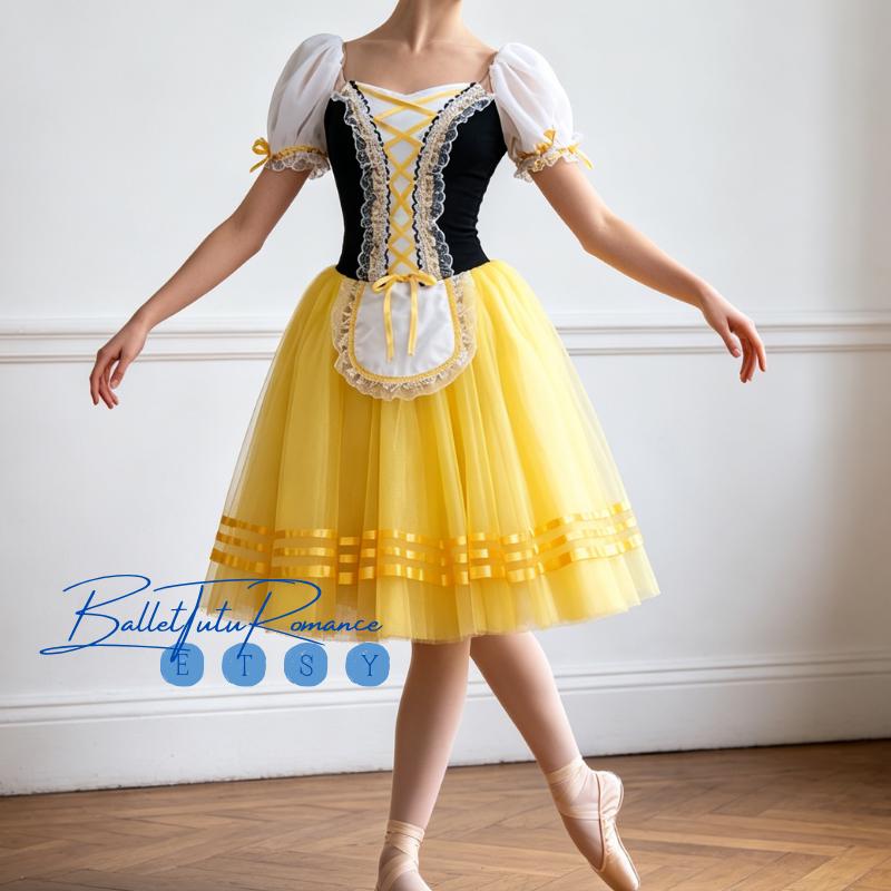 Peasant Romantic Ballet Tutu | Coppelia Swanilda / La Fille Mal Gardée Costume Recitals Competitions