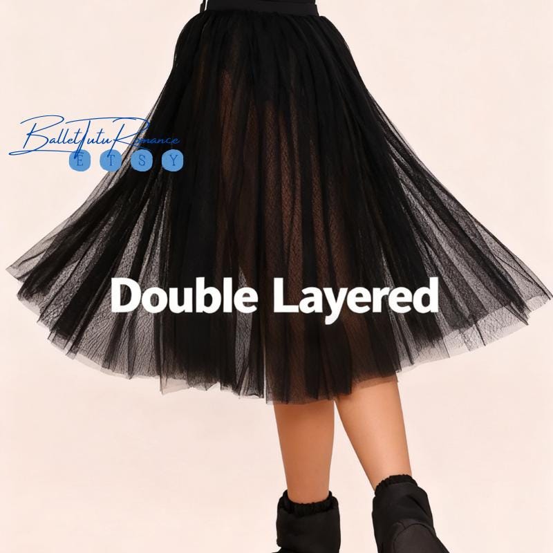 Wide-Strap Velvet Ballet Leotard + Double-Layer Tulle Skirt: Black/Olive Green Adult Dance Practice Wear