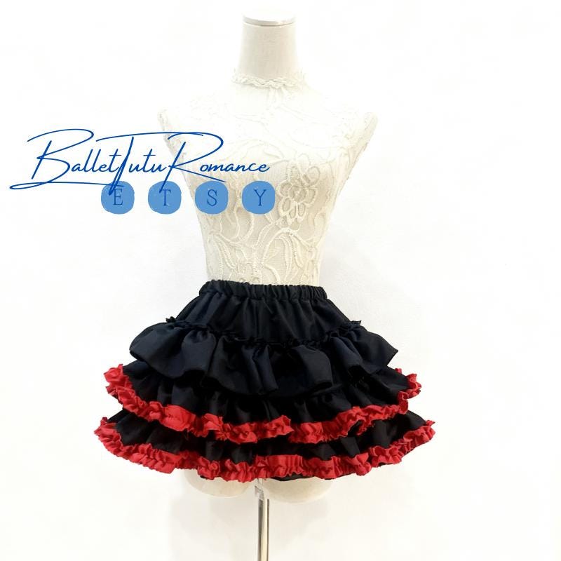 Y2K Ballet Punk Tiered Ruffled Puff Skirt, Pumpkin Cosplay Petticoat for Gothic Vintage Outfits