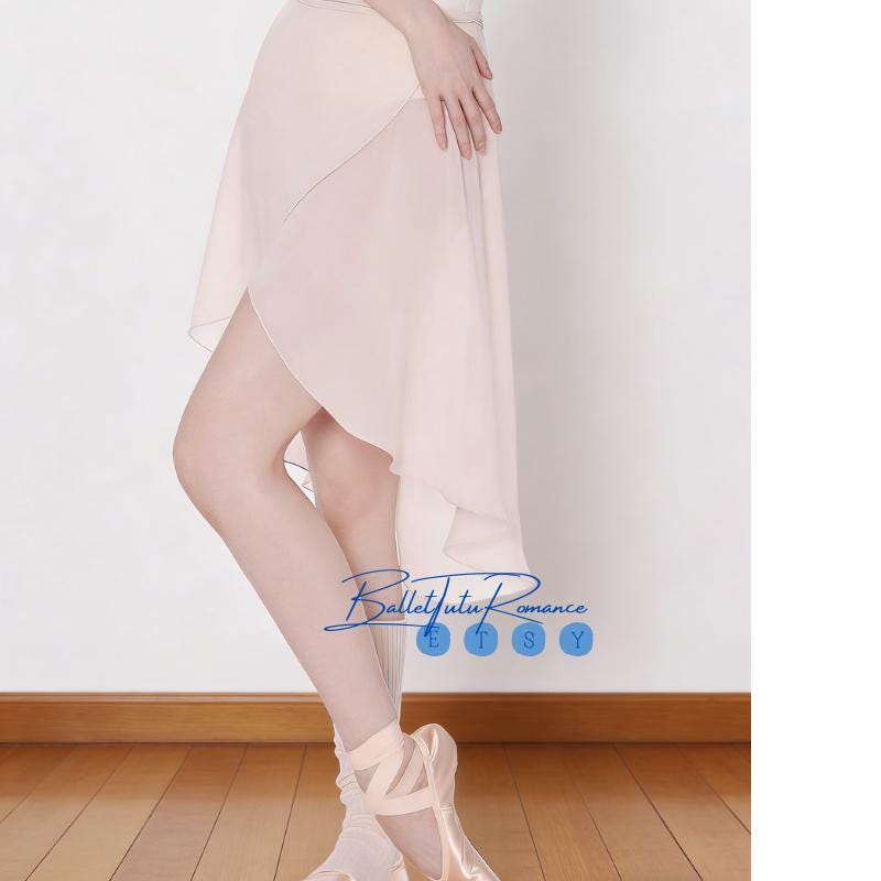 Tie-On Sheer Ballet Skirt, One-Piece Asymmetrical Chiffon Wrap for Dance