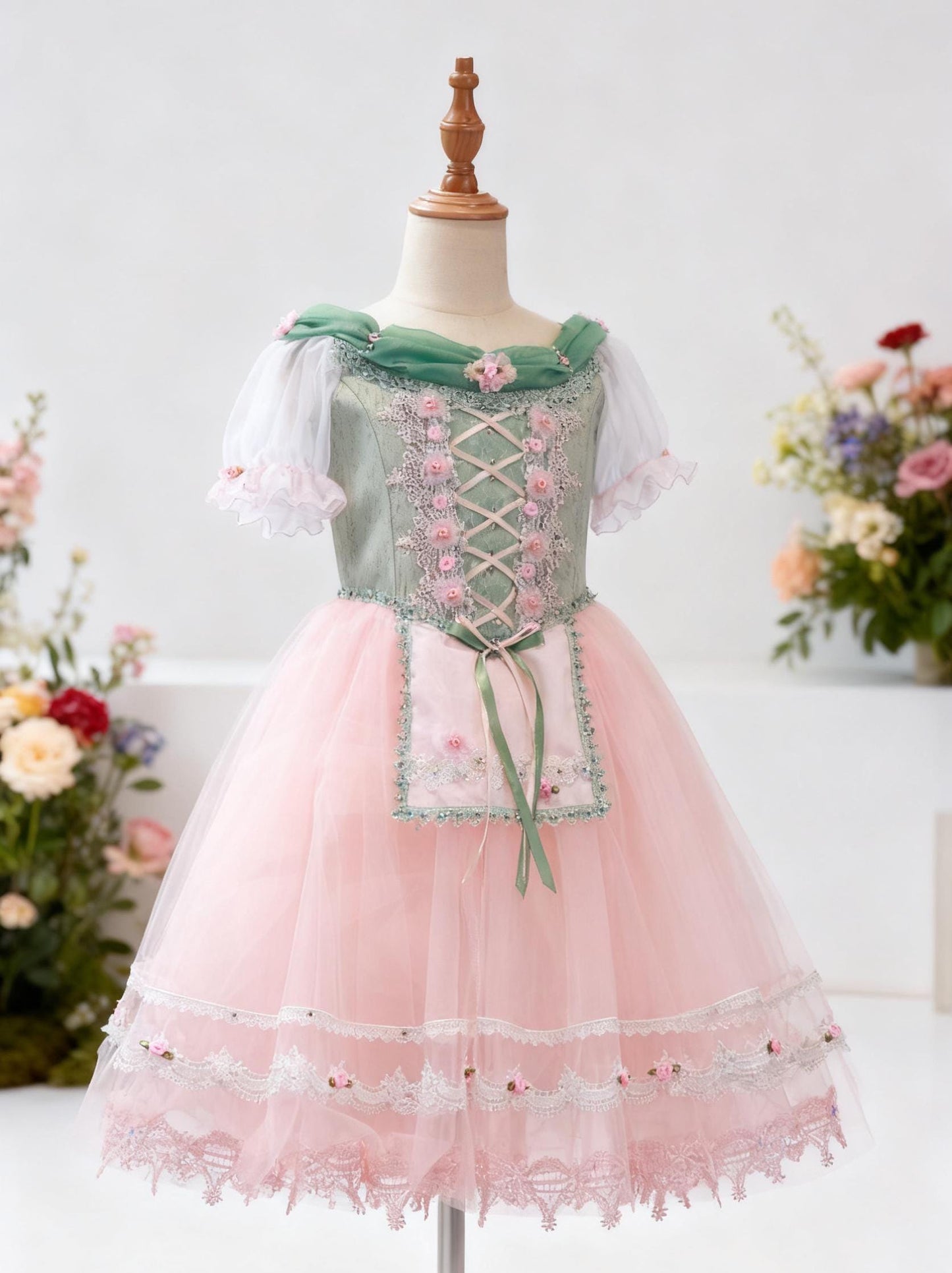 Pink Floral Ballet Tutu: Custom Aurora Costume, Adult & Child,Aurora/Nutcracker