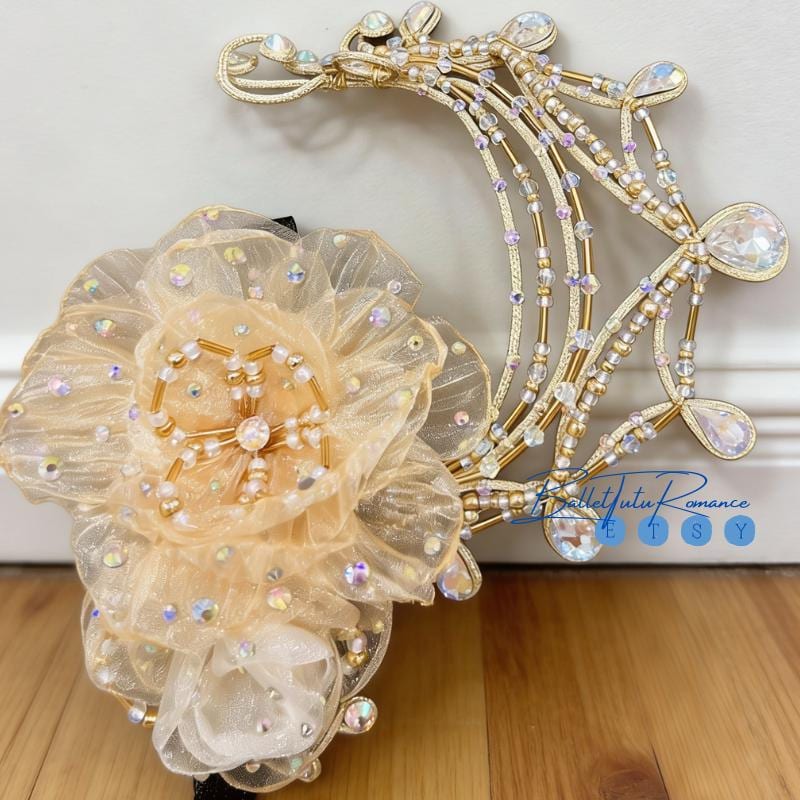 Customized Champagne Ballet Crown, Adult & Child Performance Headwear, Esmeralda Don Quixote Tiara