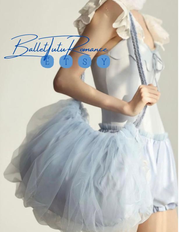 Tulle Ballet Bag for Dancers, Oversized Dance Shoulder Gym Bag with Braided Straps