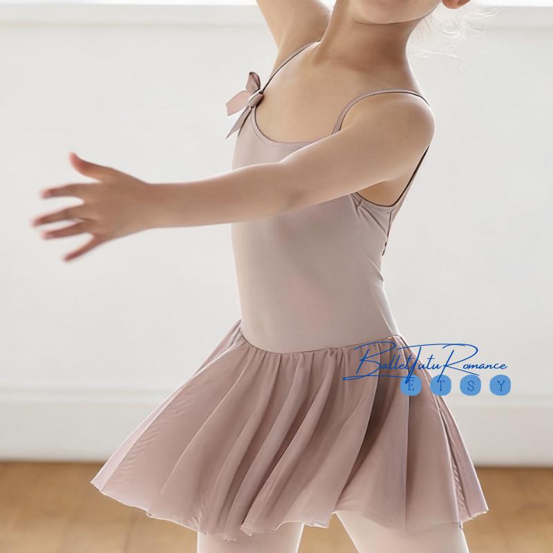 Pink Bow Ballet Leotard, Girls Dance Tutu, Practice Wear